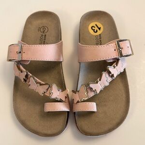 NWOT White Mountain, Pink Butterfly Kids slide Sandals size 13.